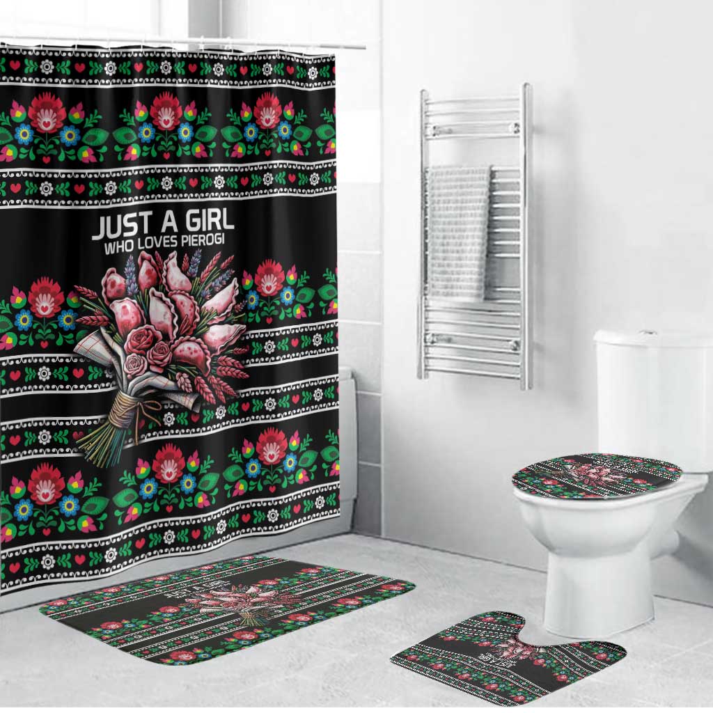Pink Pierogi Flowers Over Dumplings Bathroom Set