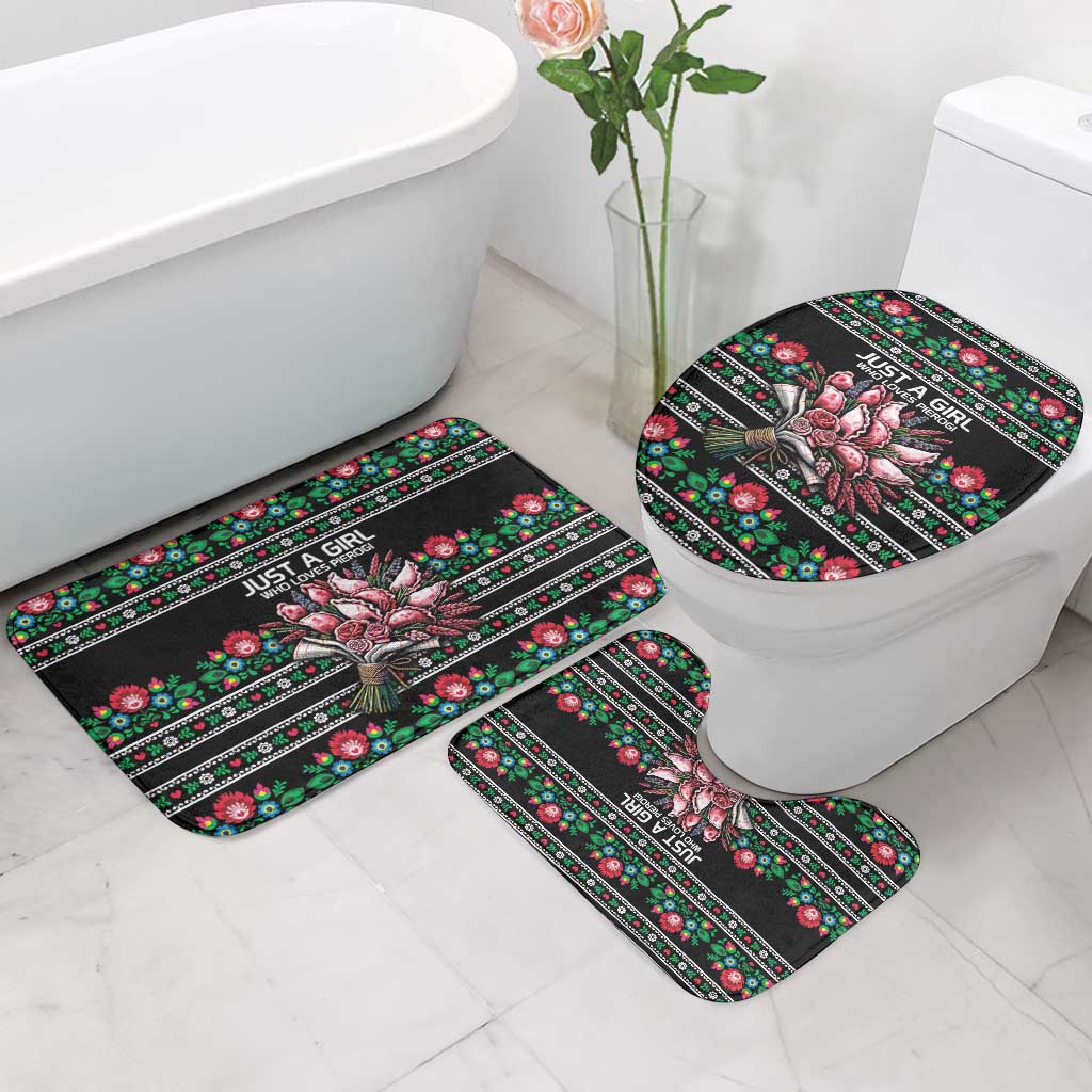 Pink Pierogi Flowers Over Dumplings Bathroom Set