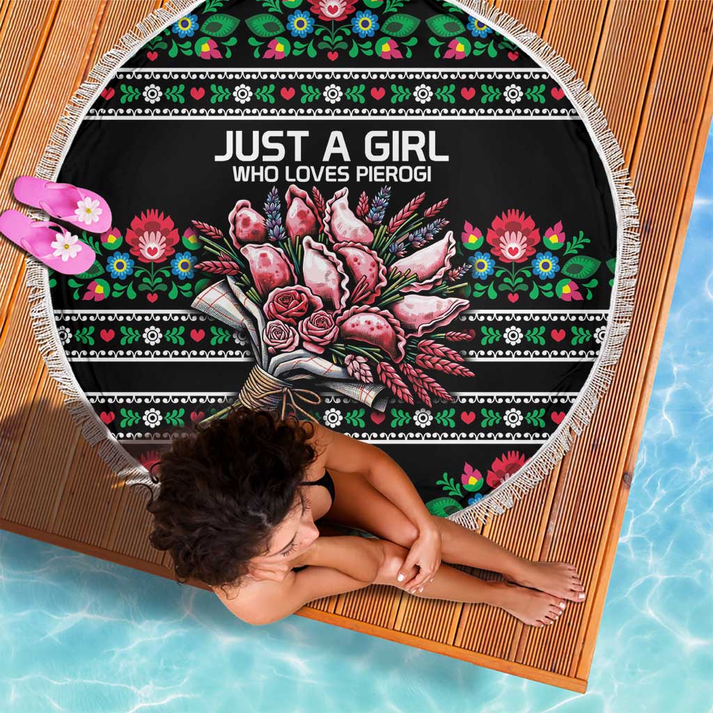 Pink Pierogi Flowers Over Dumplings Beach Blanket