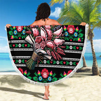 Pink Pierogi Flowers Over Dumplings Beach Blanket