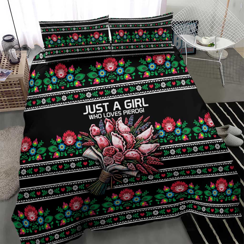 Pink Pierogi Flowers Over Dumplings Bedding Set