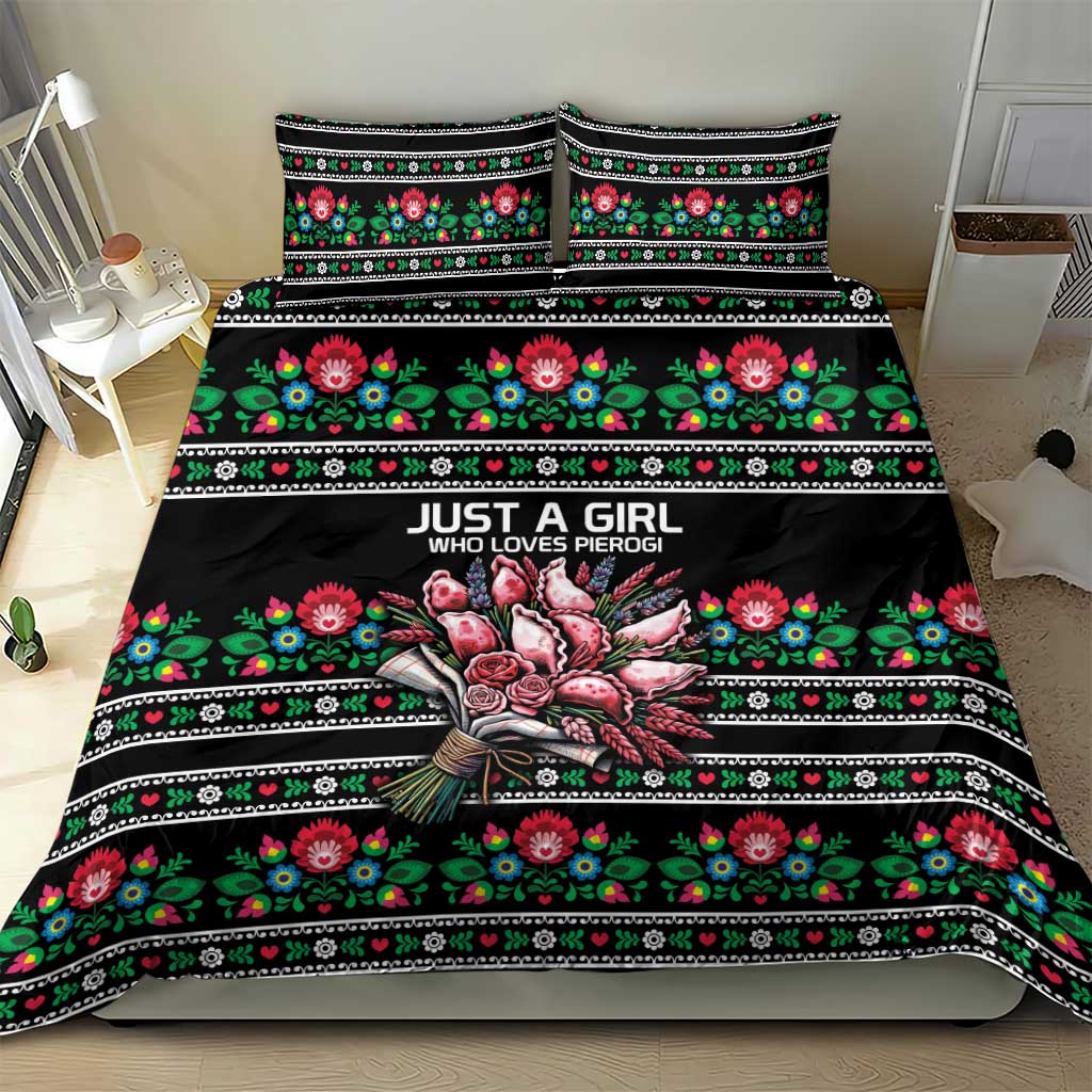 Pink Pierogi Flowers Over Dumplings Bedding Set