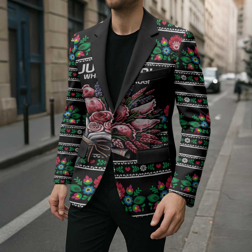 Pink Pierogi Flowers Over Dumplings Blazer