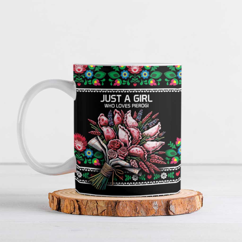 Pink Pierogi Flowers Over Dumplings Ceramic Mug