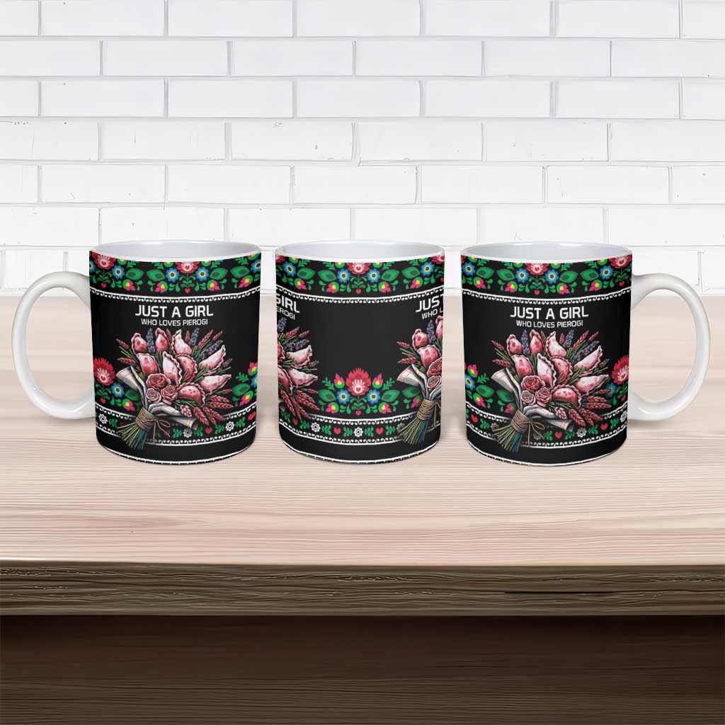 Pink Pierogi Flowers Over Dumplings Ceramic Mug