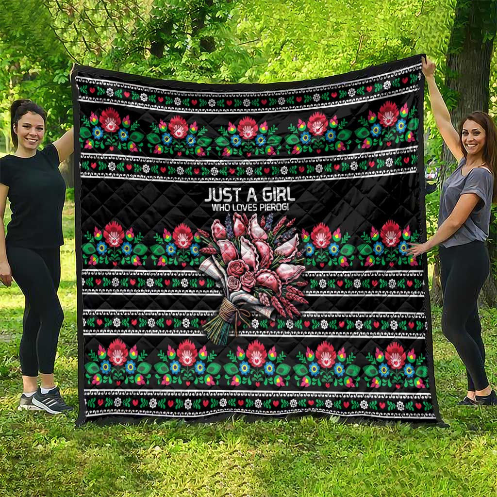 Pink Pierogi Flowers Over Dumplings Quilt
