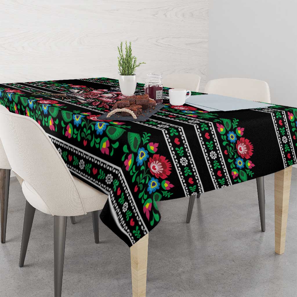 Pink Pierogi Flowers Over Dumplings Tablecloth