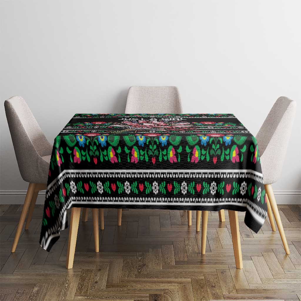 Pink Pierogi Flowers Over Dumplings Tablecloth
