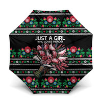Pink Pierogi Flowers Over Dumplings Umbrella
