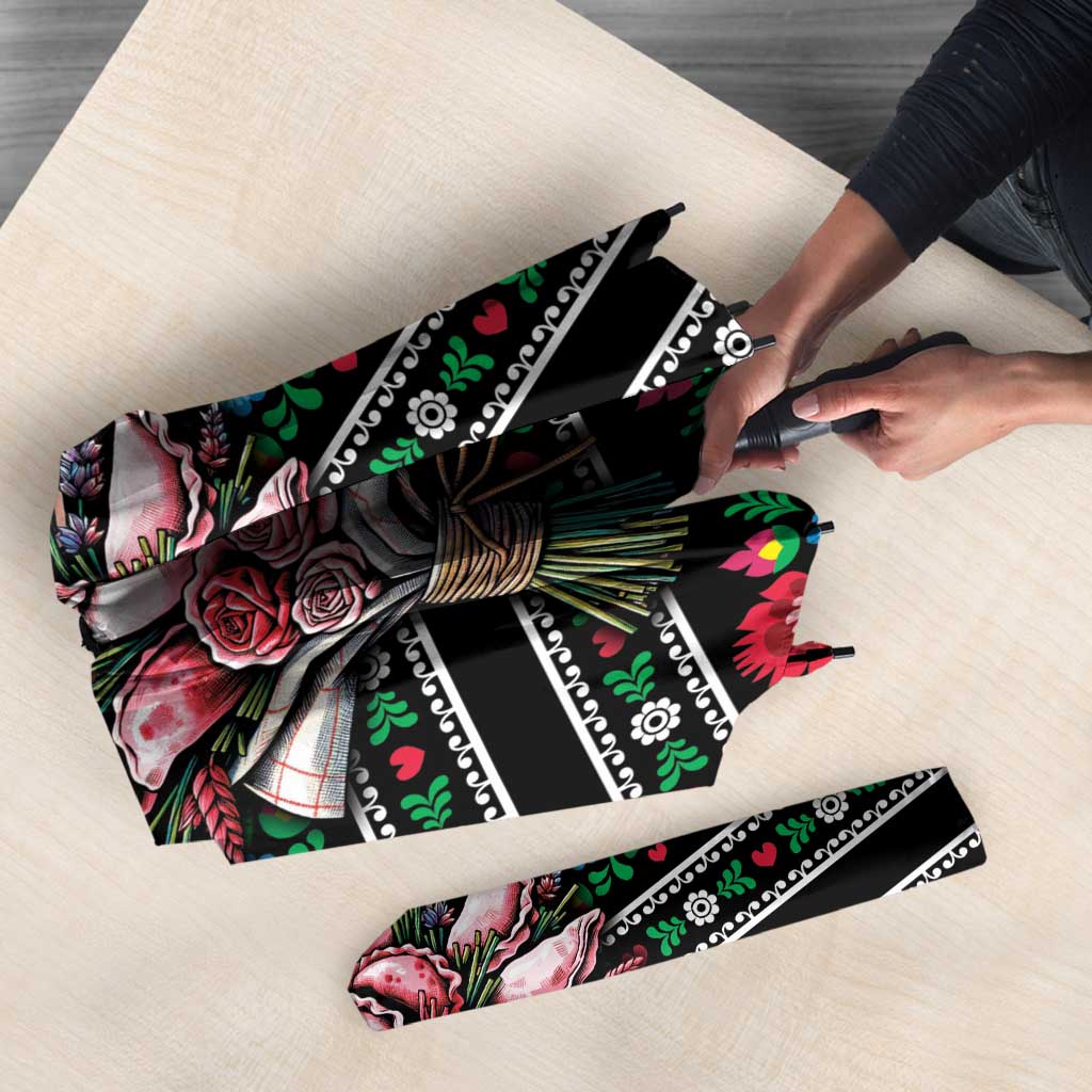 Pink Pierogi Flowers Over Dumplings Umbrella