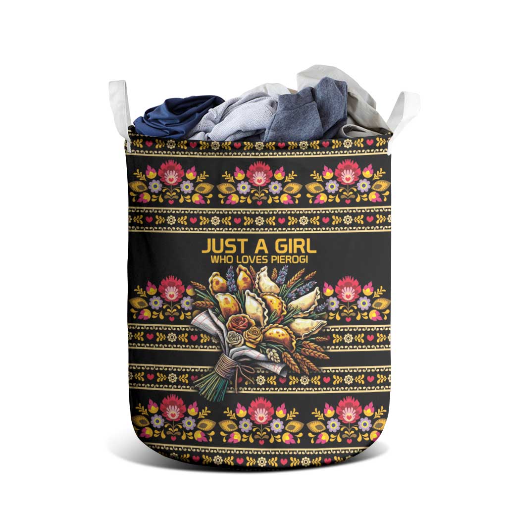 Gold Pierogi Flowers Over Dumplings Laundry Basket