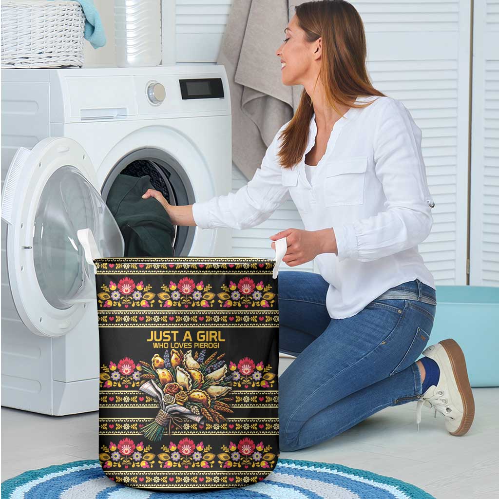 Gold Pierogi Flowers Over Dumplings Laundry Basket