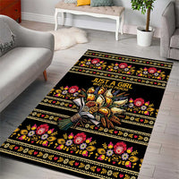 Gold Pierogi Flowers Over Dumplings Area Rug