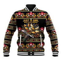 Gold Pierogi Flowers Over Dumplings Baseball Jacket