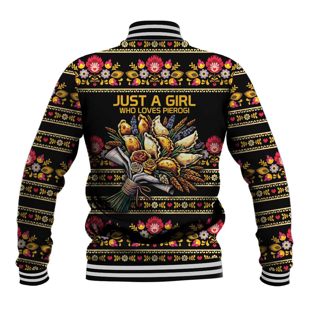 Gold Pierogi Flowers Over Dumplings Baseball Jacket