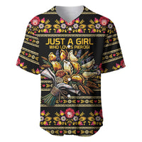 Gold Pierogi Flowers Over Dumplings Baseball Jersey