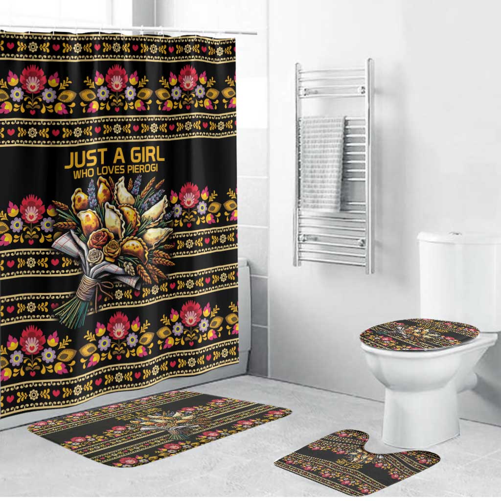 Gold Pierogi Flowers Over Dumplings Bathroom Set