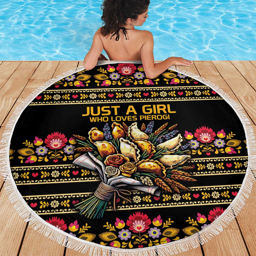 Gold Pierogi Flowers Over Dumplings Beach Blanket