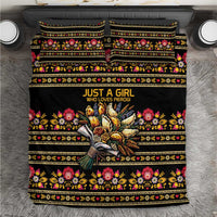 Gold Pierogi Flowers Over Dumplings Bedding Set