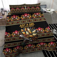 Gold Pierogi Flowers Over Dumplings Bedding Set
