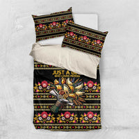 Gold Pierogi Flowers Over Dumplings Bedding Set