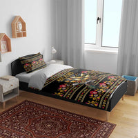Gold Pierogi Flowers Over Dumplings Bedding Set