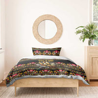 Gold Pierogi Flowers Over Dumplings Bedding Set