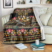Gold Pierogi Flowers Over Dumplings Blanket