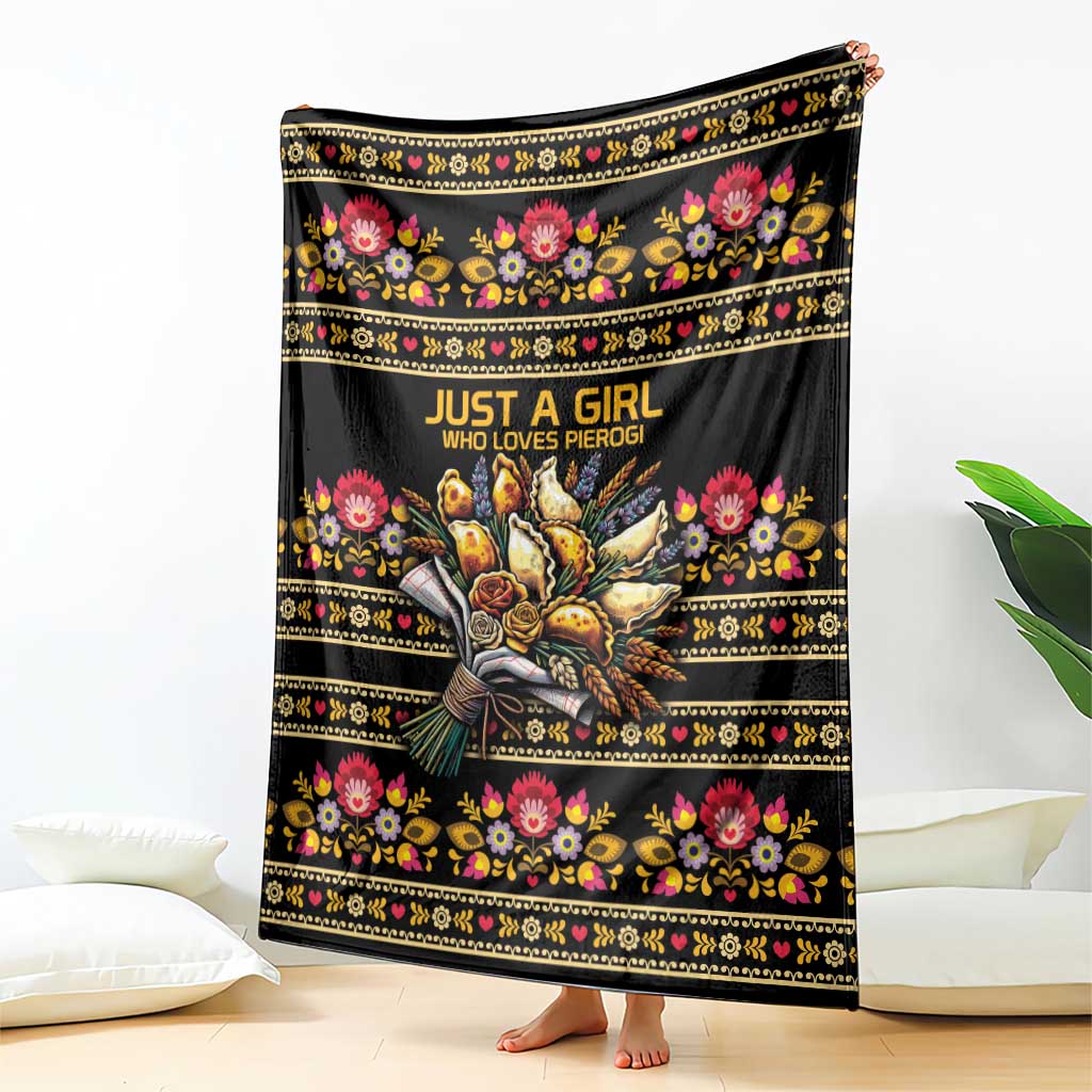 Gold Pierogi Flowers Over Dumplings Blanket
