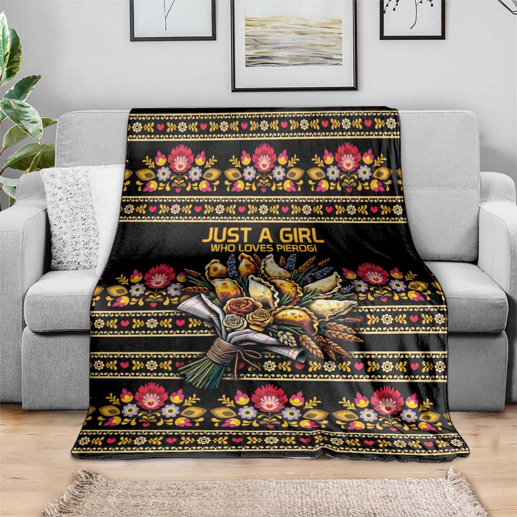 Gold Pierogi Flowers Over Dumplings Blanket