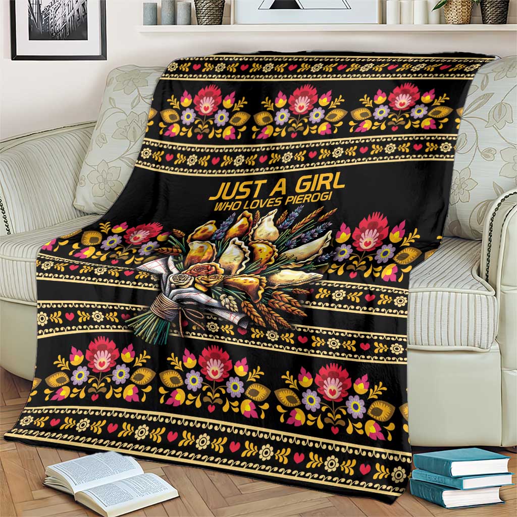 Gold Pierogi Flowers Over Dumplings Blanket