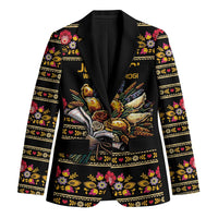 Gold Pierogi Flowers Over Dumplings Blazer