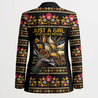 Gold Pierogi Flowers Over Dumplings Blazer