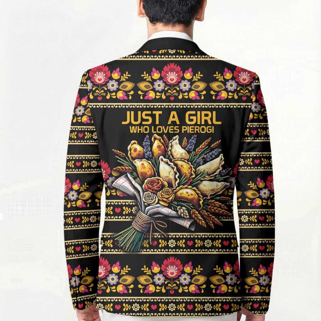 Gold Pierogi Flowers Over Dumplings Blazer