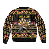 Gold Pierogi Flowers Over Dumplings Bomber Jacket
