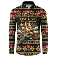 Gold Pierogi Flowers Over Dumplings Button Sweatshirt