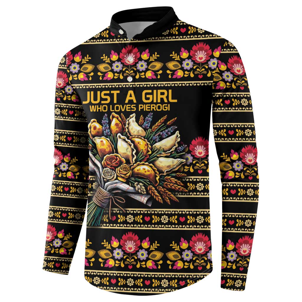 Gold Pierogi Flowers Over Dumplings Button Sweatshirt