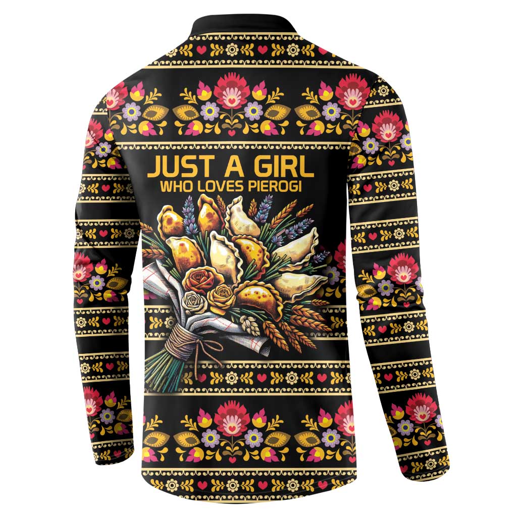 Gold Pierogi Flowers Over Dumplings Button Sweatshirt