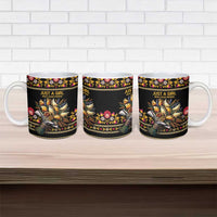 Gold Pierogi Flowers Over Dumplings Ceramic Mug