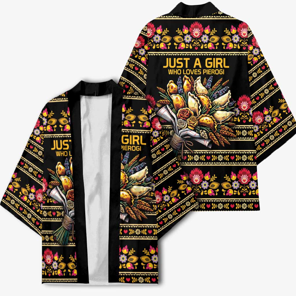 Gold Pierogi Flowers Over Dumplings Kimono
