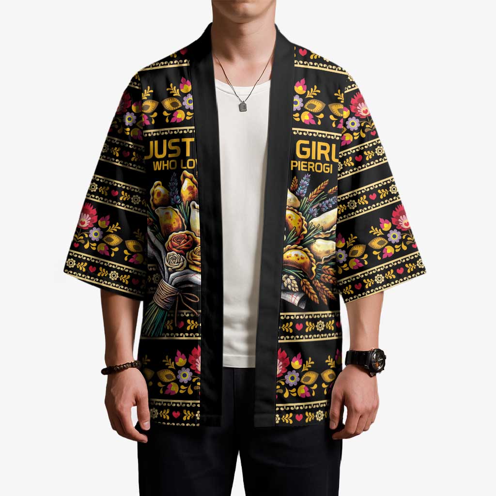 Gold Pierogi Flowers Over Dumplings Kimono