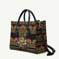 Gold Pierogi Flowers Over Dumplings Leather Bag