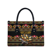 Gold Pierogi Flowers Over Dumplings Leather Bag