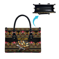 Gold Pierogi Flowers Over Dumplings Leather Bag