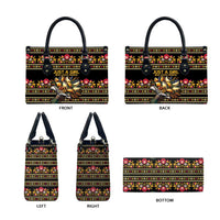 Gold Pierogi Flowers Over Dumplings Leather Bag
