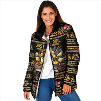 Gold Pierogi Flowers Over Dumplings Padded Jacket