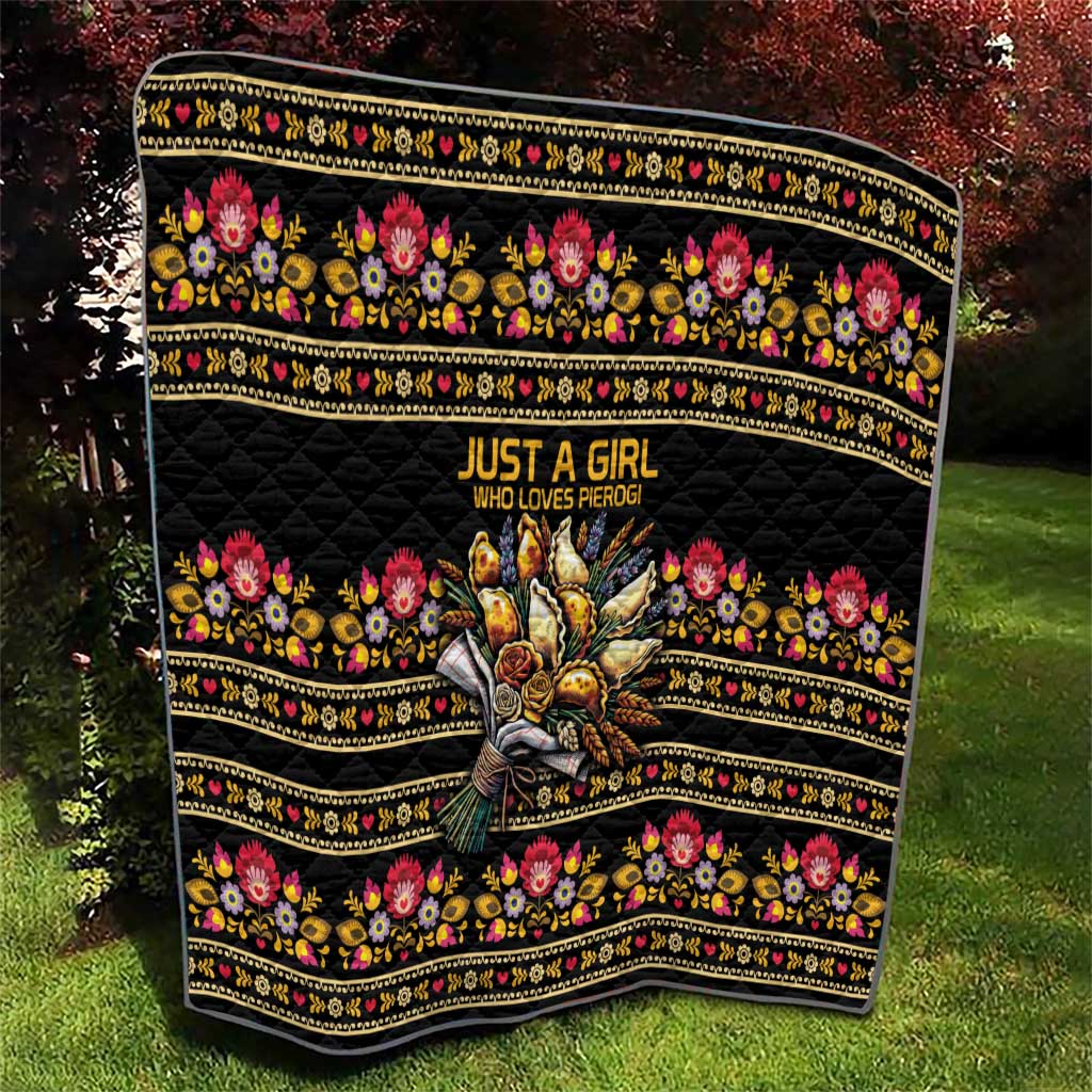 Gold Pierogi Flowers Over Dumplings Quilt