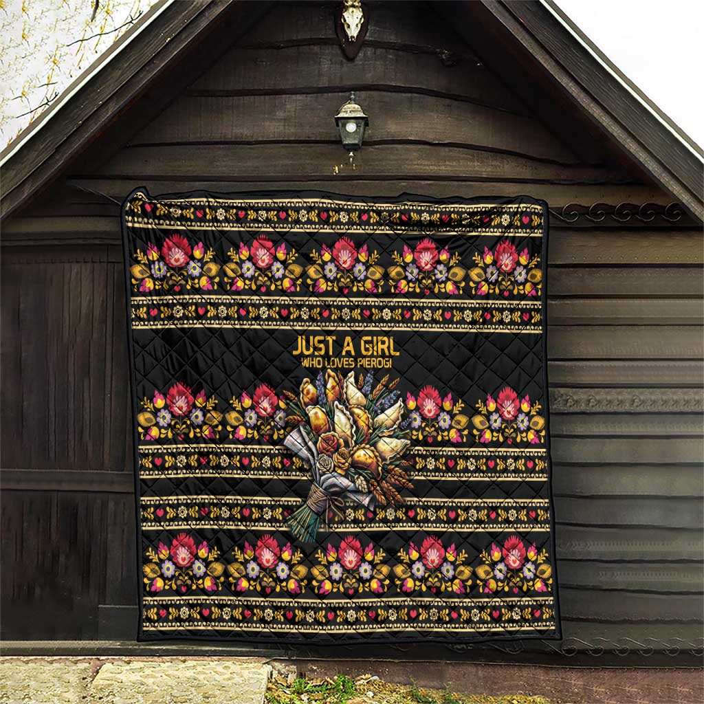 Gold Pierogi Flowers Over Dumplings Quilt