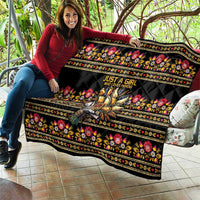 Gold Pierogi Flowers Over Dumplings Quilt