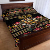 Gold Pierogi Flowers Over Dumplings Quilt Bed Set